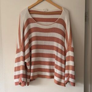 By Together Women's Sweater - Cream and Brown Stripes